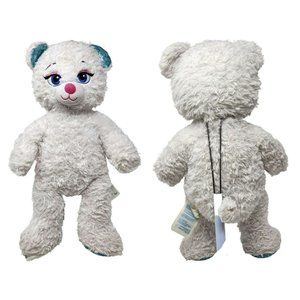 Disney Elsa from Frozen Build-A-Bear BAB White Sparkly Teddy Bear 17”